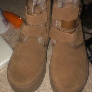 UGG Tan women’s platform Boots with Velcro Straps